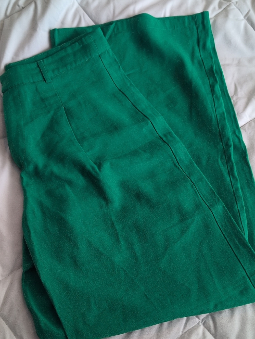 SHEIN Emerald Green High-Waist Trousers